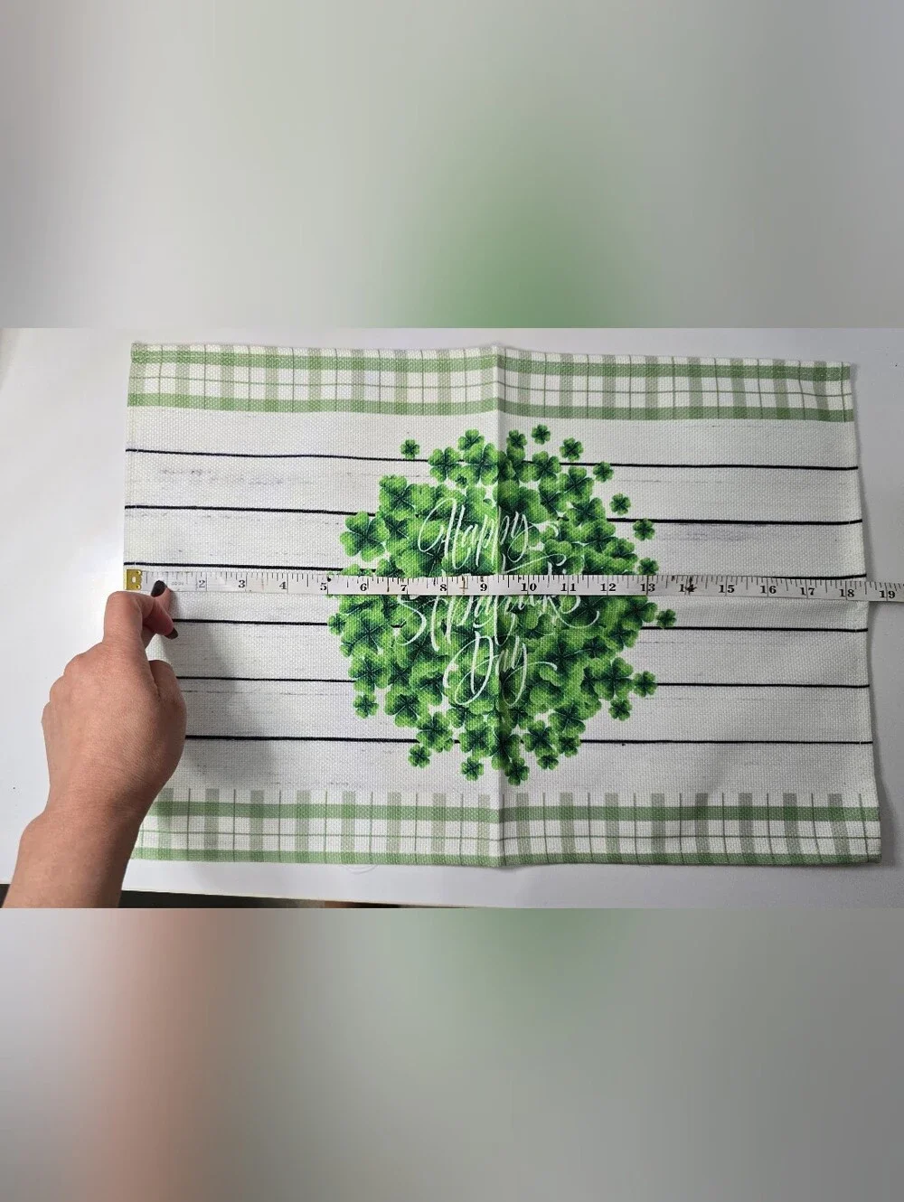 4pcs St. Patrick's Day Clover Tea Towel in Green